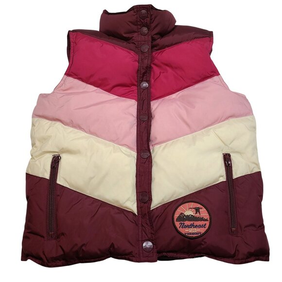 Old Navy Womens Colorblock Down Puffer Vest Size M - Picture 1 of 8